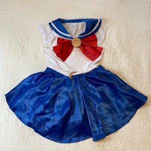 Sailor Moon dress costume, cosplay, blue & white & red, M